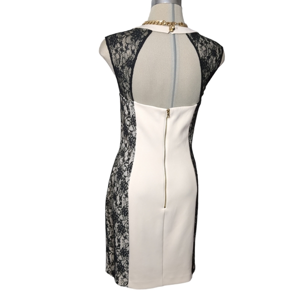 GUESS Gorgeous Ivory black lace elegant cocktail dress Size 12 - Picture 2 of 13